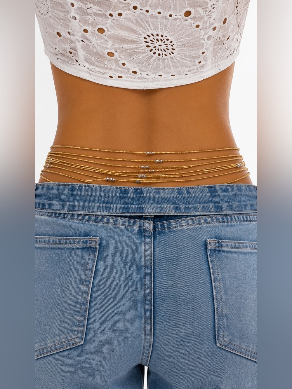 Gold Layered Waist Chain Body Jewelry handmade